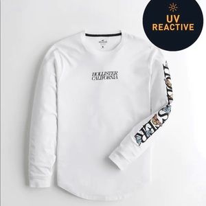 Hollister UV Reactive Print Logo Graphic Tee